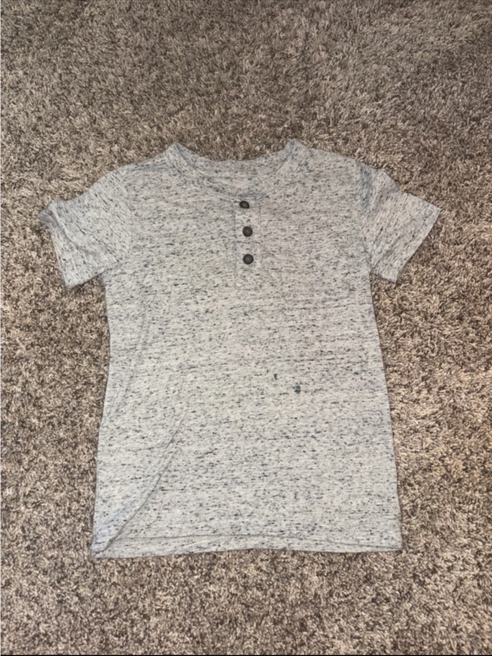 Cat & Jack Heather Gray Short Sleeve Henley Shirt
